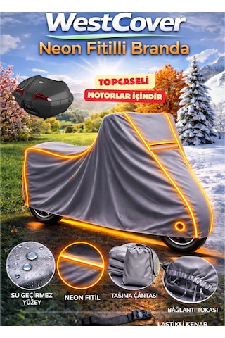 Voge 525 Dsx Topcaseli Neon Fitilli-tncu Su Geçirmez Motorsiklet Brandası