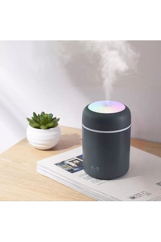 Led Işıklı 3'ü 1 Arada Ultrasonik Hava Nemlendirici Ve Aroma Difüzörü 300ml Kapasiteli Gri
