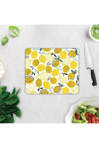 Decorita 10011502223 Sarı Limonlar Cam Kesme Tahtası, 29cm X 34cm Genel