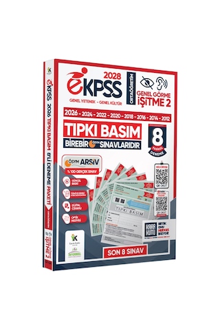 2028 EKPSS Ortaöğretim Genel Görme İşitme-2 ÖSYM Çıkmış Soru Tıpkı Basım 8li Kitapçık Deneme Paketi