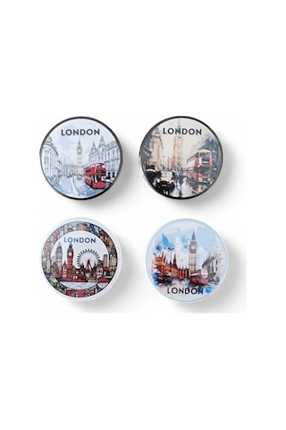 Londra Magnet Set 3 - 4'lü Buzdolabı Magnet London Karışık Renkli