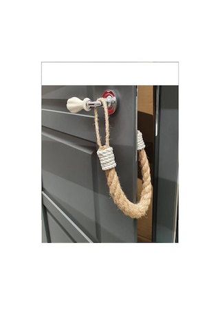 Kapı Stopu - Otantik Beyaz Jüt Halat Kapı Stopu - Door Stopper