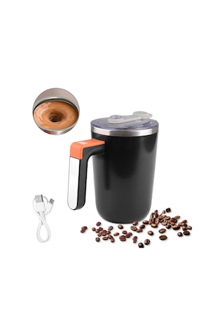 Padalink Sıcak Tutucu Ve Karıştırıcı 300ml Usb Şarjlı 304 Çelik Bardak - Ip65 Su Geçirmez, Ofis/ev/seyahat İçin Siyah Ut-52 Siyah