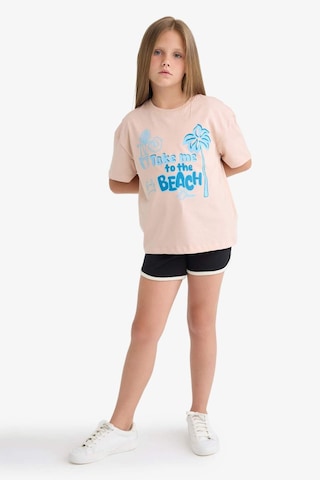Defacto Kız Çocuk Relax Fit Bisiklet Yaka Baskılı Kısa Kollu Tişört E0389a825smpn287 Pembe