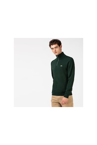 Lacoste Erkek Regular Fit Yarım Fermuarlı Koyu Yeşil Sweatshirt