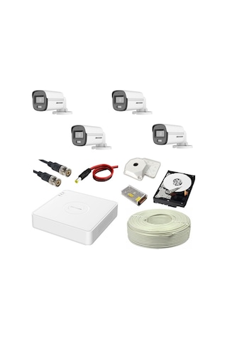 Hıkvısıon Colorvu 4lü 2mp Set Gece Renkli Sesli Görüntü 1tb Hdd