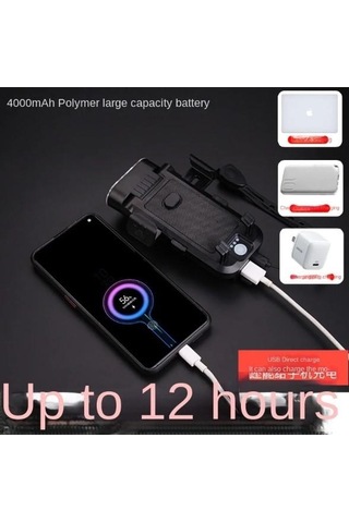 Forte Gt 6139-2 Bisiklet Ön Işık 500 Lümen Usb Şarjlı Yüksek Güçlü Far Telefon Tutucu Mavi