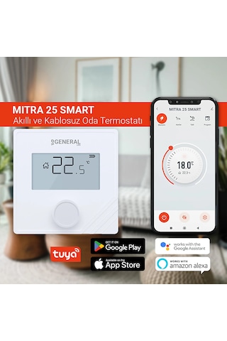 General Mıtra 25 Smart Kablosuz Wi-Fi Kontrollü Akıllı Oda Termostatı