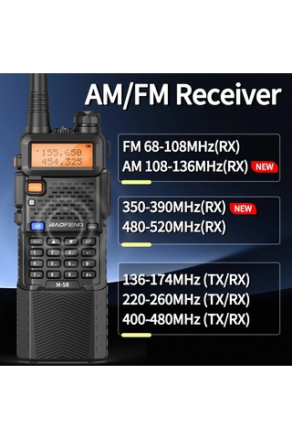 1 Adet Baofeng M-5r 8w Walkie Talkie 3800mah Pil Çok Bant Am Tip-c Kopya 1 Add Base Charger