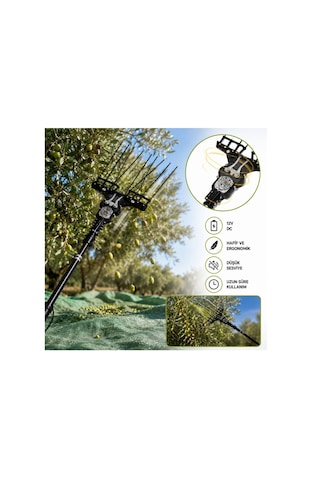Algaride Olivpowr Master Zeytin Badem Ceviz Hasat Makinesi Paralel Aynı Yönlü Çırpıcı 3,2 Metre Teleskopik 8 Karbon Fiber Çubuk Ayarlanabilir Devir Ve Vuruş