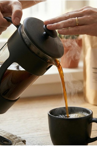 350 Ml Borosilikat Cam French Press & Siyah Modern Kahve Ve Bitki Çayı Demleme Gereci Çr