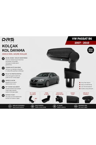 Volkswagen Passat B6 2007 - 2010 Kolçak Kol Dayama Siyah