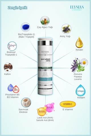 Elysian Essence Çay Ağacı & Ardıç Şampuanı Copper Peptidli Kepek Karşıtı Saç Bakımı 300 Ml Tüm Saç Tipleri