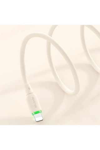 Mcdodo Ca-4760 36w Typec Apple Uyumlu iPhone Led Işıklı Data Şarj Kablo 1.2m - Beyaz
