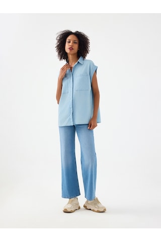 Regular Fit Kadın Gömlek K.kol Denim
