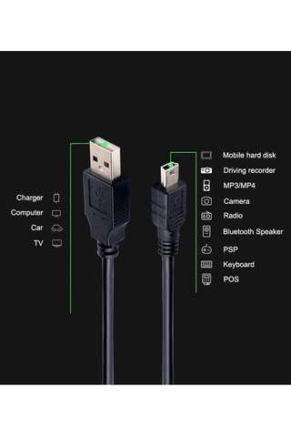 Ancheyn Mini Usb To Usb Data Şarj Kablosu 1.5 Metre 4575