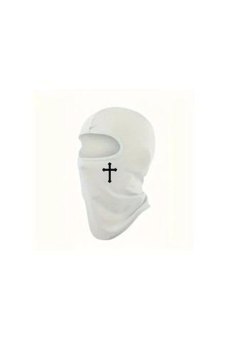 Nefes Alabilen Siyah Haçlı Balaklava Yüz Maskesi Bisiklet, Motosiklet, Yürüyüş, Kayak Ve Açık Hava Sporları İçin Mükemmel Fmy Beyaz Diğer