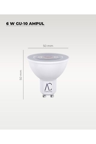 6w Gu10 Led Ampul 3200k Sarı Işık 10 Adet