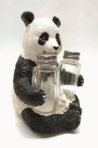 Sevimli Panda Tasarım Dekoratif Büyük Tuzluk Biblo Renkli