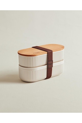 Madame Coco Magou Ahşap Kapaklı Saklama Kabı 500 ML 2'li