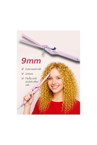 Curlylife Tb 1672 Afro Dalga İnce Uçlu Saç Şekillendirici Saç Maşası - 9 Mm Extra Uzun Başlıklı Pembe - 828923009