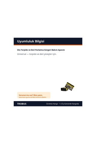 Trobus Oto Torpido Ve Deri Parlatma Süngeri Bakım Aparatı
