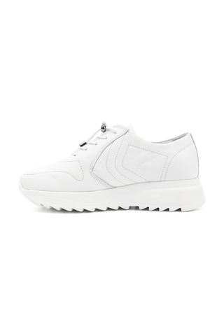 Gönderi(R) Gönderi R Beyaz Antik Bağcıklı Dolgu Taban Hakiki Deri Sneaker Beyaz