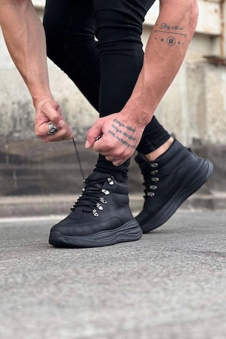 Wagoon Wg035 Kömür Cilt Yüksek Taban Yarım Bilek Bot Çok Renkli