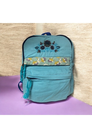 Kaliteli Salaş Küçük Boy Siyah Vintage Disayn Günlük Sırt Gezi Çantası 25x30cm Siyah - Turkuaz