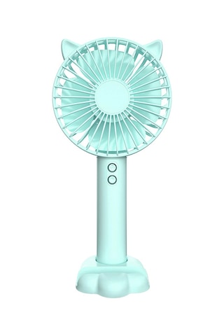 Jeehugo N10 El Tipi Mini Fan: 3 Hız Ayarlı, Hafif Taşınabilir, Düşük Gürültü, Işıklı Ambiyans Lambası - Mavi Mavi