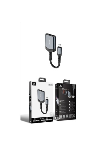 Lenyes Ax137 2in1 Lightning To Tf/sd Kart Çevirici Dönüştürücü Siyah