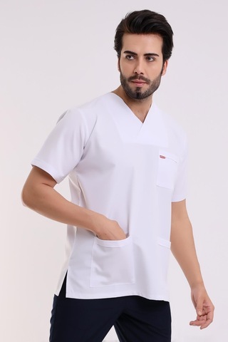 Zarf Yaka Erkek Tek Üst - 171 Beyaz-6348