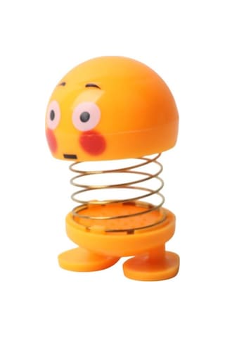 Şaşıran Şaşkın Emoji Smile Zıp Zıp Kafa 8 Cm Araba Torpido Süsü Masaüstü Dekoratif Figür Pasta Süsü Emoji