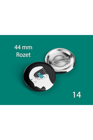 44 Mm Buton Rozet İğneli Çanta Kıyafet Rozeti Zihin Kafesi Çok Renkli