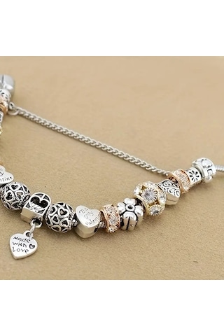 Worldshop My Valentine Charmlı Bileklik, Ahşap Kutu İçerisinde