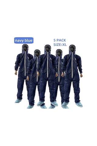 Willowhaven Navy Blue Xl 5 Adet Tek Kullanımlık Tulum 35gsm