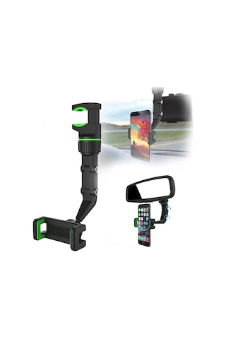 Carub Telefon Tutucu Dikiz Aynaya Takılan Çok Fonksiyonlu BR59019