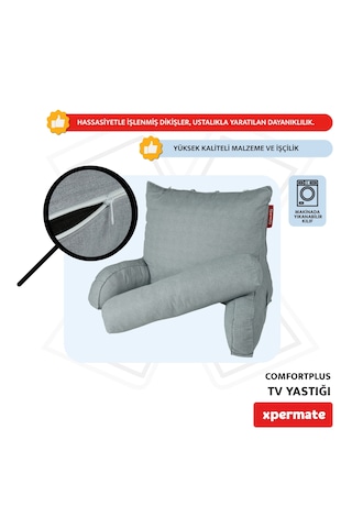 Xpermate Comfortplus Tv Kollu Sırt Destek Üçgen Yastık Gri
