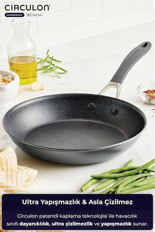 A1 Serisi Scratchdefense Çizilmez Yapışmaz Kızartma Tavası - 28 Cm-7284 Siyah