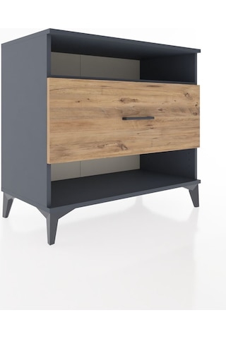 Hyperion Şifonyer Tek Raflı Tek Çekmeceli 88x44x80 Antrasit-çam Antrasit