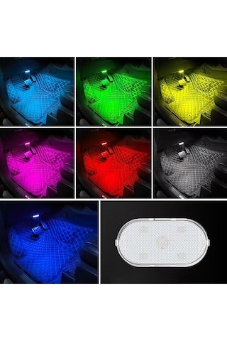 Araç Ve Dolap İçi Rgb Işık Şarjlı Dokunmatik Led Lamba Işık RGB