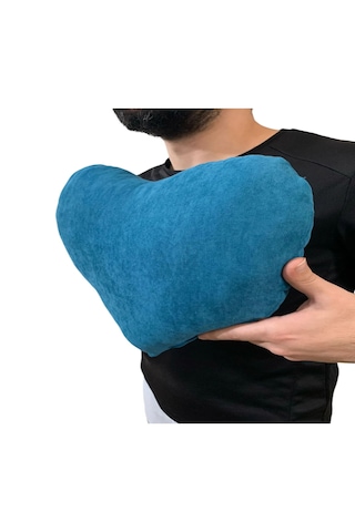 Ozclife Kalp Yastığı %100 Pamuklu %100 Boncuk Elyaf - Mavi