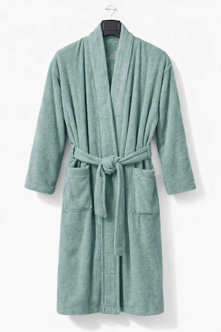 Kimono Yaka Unisex Pamuklu Tek Kişilik Bornoz Yeşil S-m