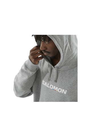 Salomon Salomon Sal Logo Perf Hoodie Erkek Gri Sweatshirt 1009 Gri