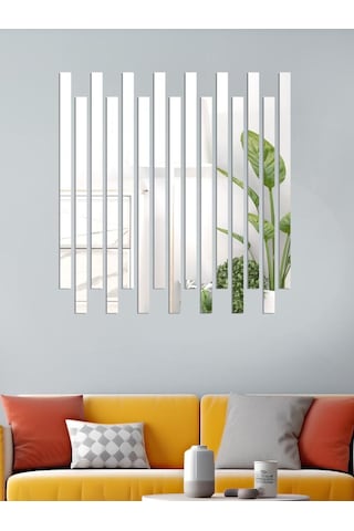 20 Adet Kendinden Yapışkanlı Çıkarılabilir Ayna Duvar Çıkartmaları Çizgili Tasarım Sanat Fayans Çıkartması Kendin Yap Akrilik Ayna Duvar Çıkartmaları Ve Ev Dekorasyonu İçin Duvar Resimleri Gümüş
