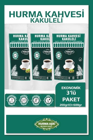 Hurma Aşkı Hurma Kahvesi Kakuleli 3 x 200 G