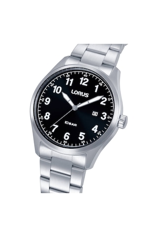 Lorus Rh971sx9 Quartz Çelik Gri Siyah Kadran 10 Atm 42 Mm Erkek Kol Saati
