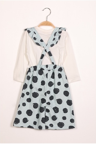 Zeyland Kız Çocuk Fırfırlı Askılı Salopet Takım (2-7Yaş)