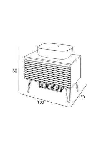 Denko Taylan 100 Cm Mdf Siyah Banyo Dolabı Alt Modül Ve Lavabo Siyah