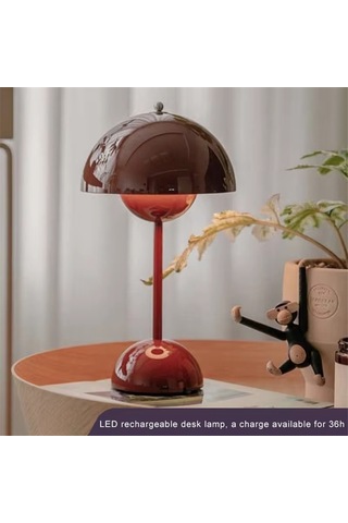 Mantar Çiçek Tomurcuğu Şarj Edilebilir Led Masa Lambası Masa Gece C Sarı